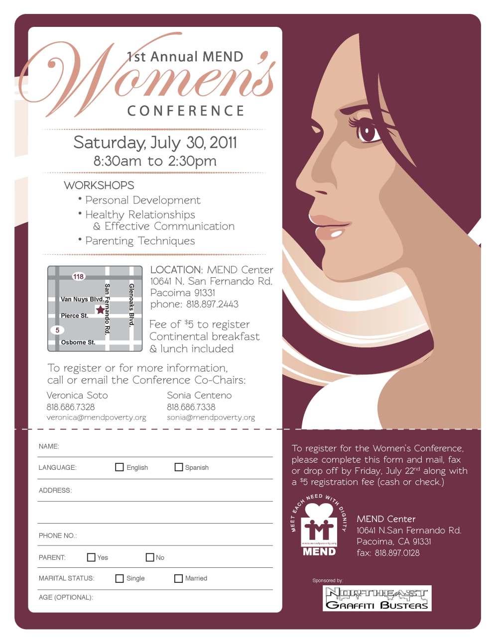 womens conference flyer english registration form